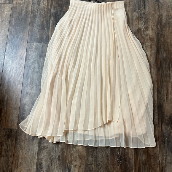 Zara Beige Pleated Skirt - Picture 2 of 8